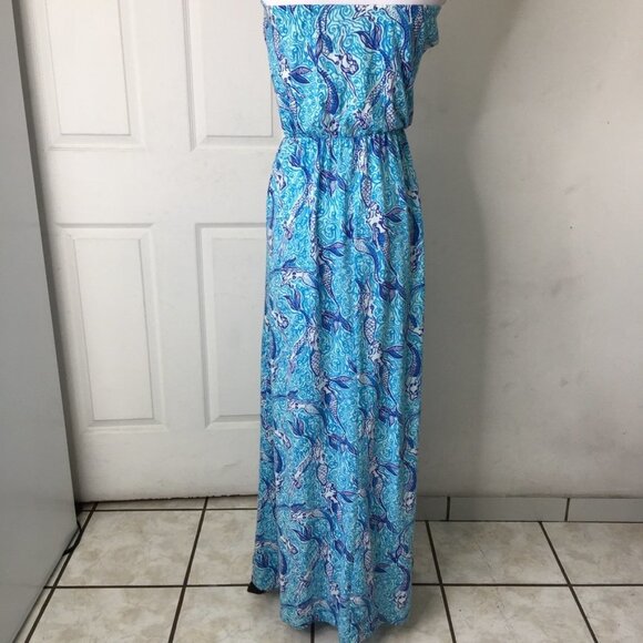 Lilly Pulitzer 70671 Marlisa Nice Tail Mermaid Maxi Dress Strapless Size XS - Picture 10 of 16
